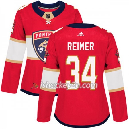 Dame NHL Florida Panthers Trøje James Reimer 34 Adidas 2017-2018 Rød Authentic